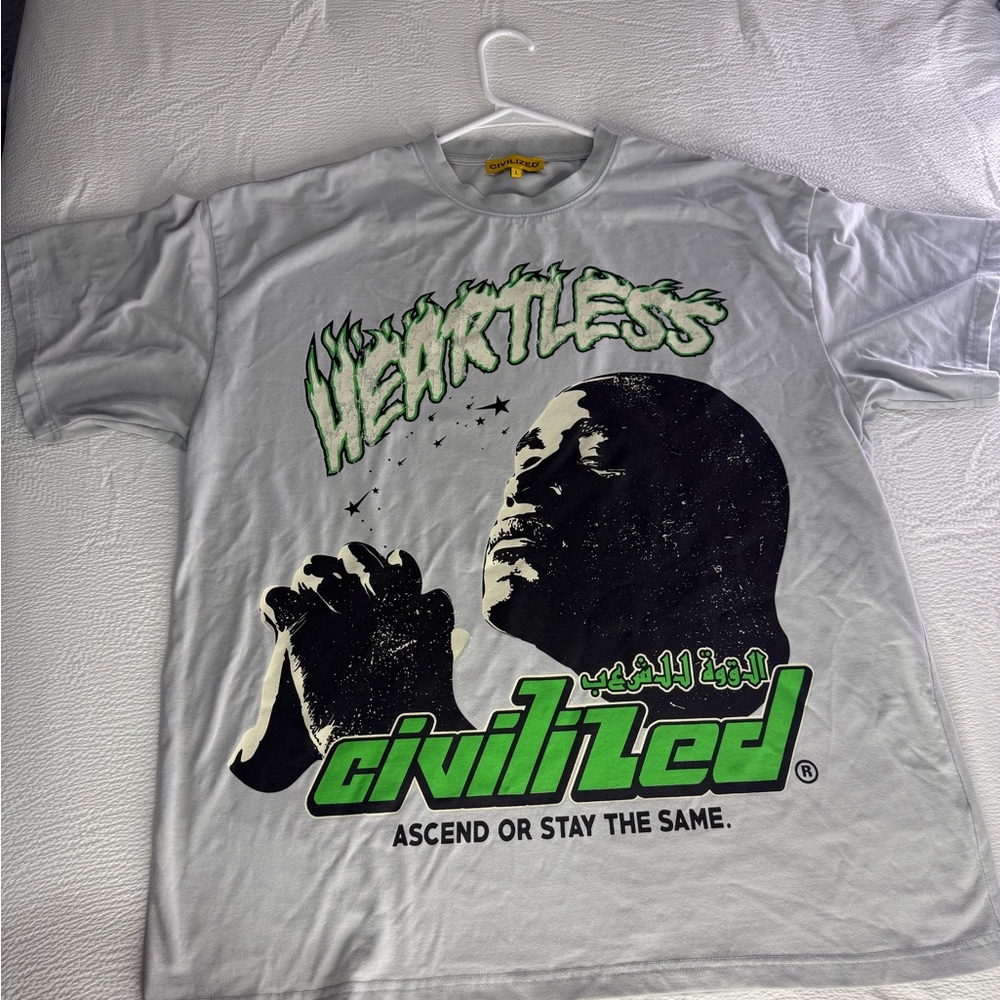 Heartless Graphic Tee - White with Green Print
